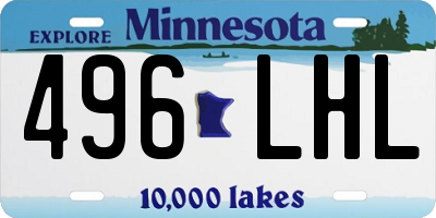 MN license plate 496LHL