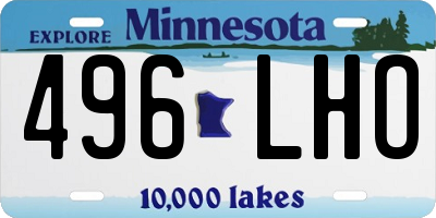 MN license plate 496LHO