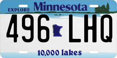 MN license plate 496LHQ