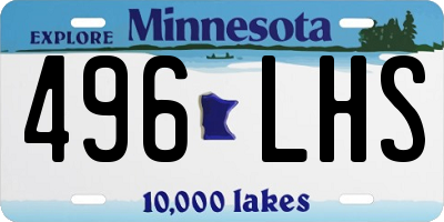 MN license plate 496LHS