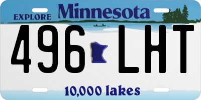MN license plate 496LHT