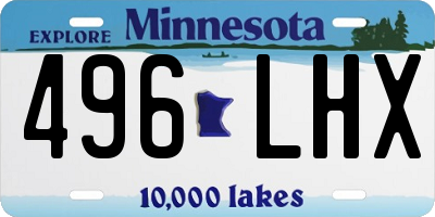 MN license plate 496LHX