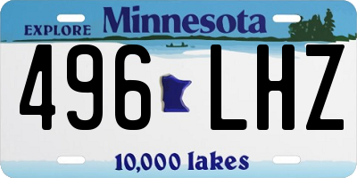 MN license plate 496LHZ