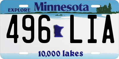 MN license plate 496LIA