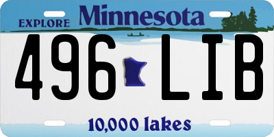MN license plate 496LIB