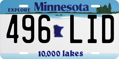 MN license plate 496LID