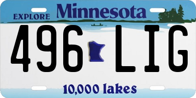 MN license plate 496LIG