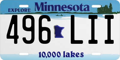 MN license plate 496LII