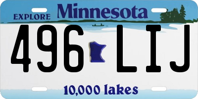 MN license plate 496LIJ