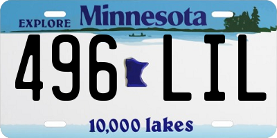 MN license plate 496LIL