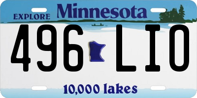 MN license plate 496LIO