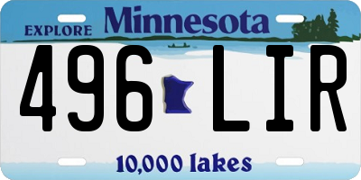 MN license plate 496LIR