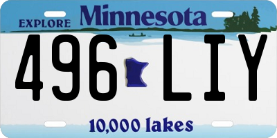 MN license plate 496LIY