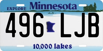 MN license plate 496LJB