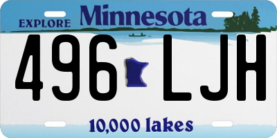 MN license plate 496LJH
