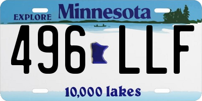 MN license plate 496LLF