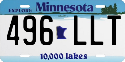 MN license plate 496LLT
