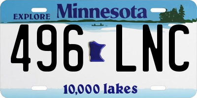 MN license plate 496LNC