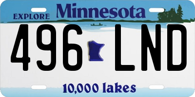 MN license plate 496LND