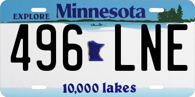 MN license plate 496LNE