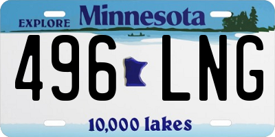MN license plate 496LNG