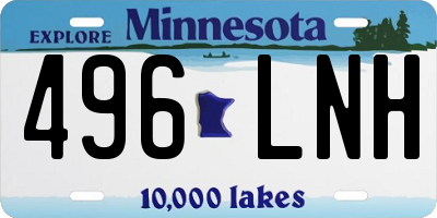 MN license plate 496LNH
