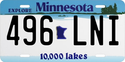 MN license plate 496LNI