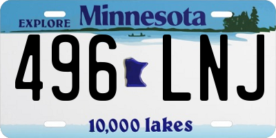 MN license plate 496LNJ