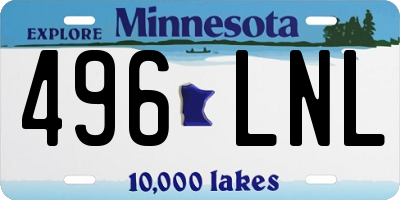 MN license plate 496LNL