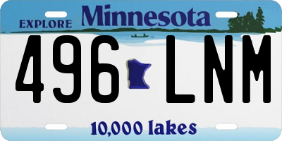 MN license plate 496LNM