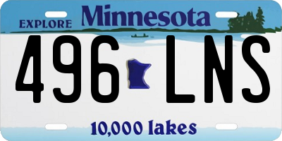 MN license plate 496LNS