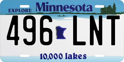 MN license plate 496LNT