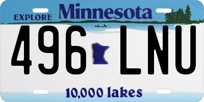 MN license plate 496LNU