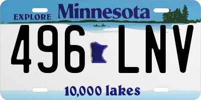 MN license plate 496LNV