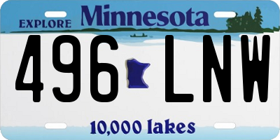 MN license plate 496LNW