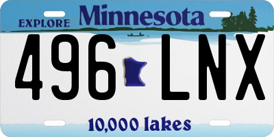 MN license plate 496LNX
