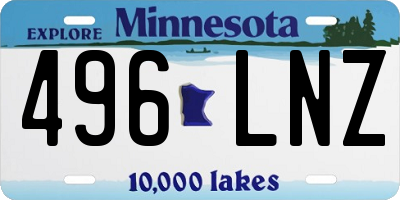 MN license plate 496LNZ