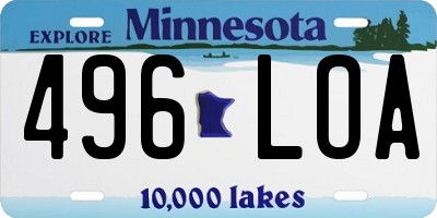 MN license plate 496LOA