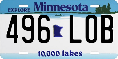 MN license plate 496LOB