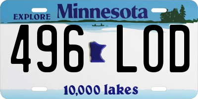 MN license plate 496LOD