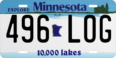 MN license plate 496LOG
