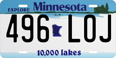 MN license plate 496LOJ