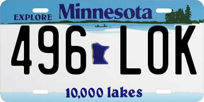 MN license plate 496LOK