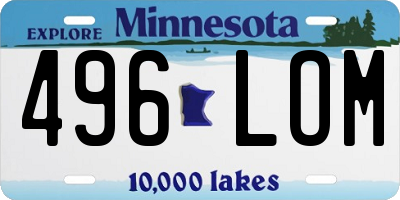 MN license plate 496LOM