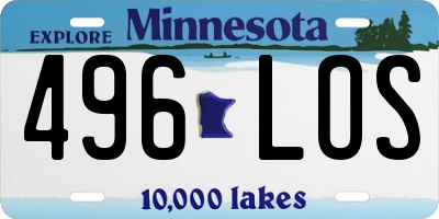 MN license plate 496LOS
