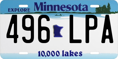 MN license plate 496LPA