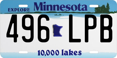 MN license plate 496LPB