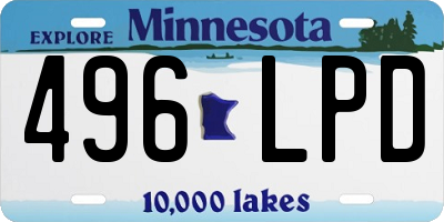 MN license plate 496LPD