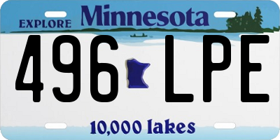 MN license plate 496LPE