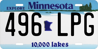 MN license plate 496LPG